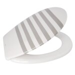 Abattant wc thermo dur seauville gris & blanc - charni�res ps