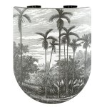 Abattant wood slim avec descente assist�e imprim� de cocotiers