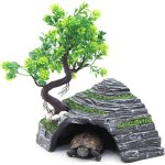 Abri pour reptiles - terrarium - cachette - rampe pour tortue - plateforme - dcoration d'habitat - humidifica ...