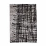 Abstract - tapis poils courts imprim� lignes crois�es 120 x 170 cm gris