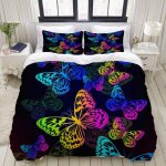 Abstrait bleu volant papillons multicolores sur les animaux noirs faune papillon rose belle - parure ...