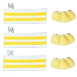 Accessoires pour nettoyeur vapeur - 3 bandes en tissu + 3 housses compatibles avec karcher sc1 / sc2 ...