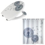 Accessoires de salle de bain - abattant wc et rideau de douche astera - blanc