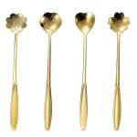 Acier inoxydable fleur de cerisier or cuill�re a caf� cuill�re cadeau cuisine dessert th� accessoires ...