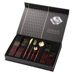 Acier inoxydable acier inoxydable portugais 24 pieces ensemble de dner dor cratif cuisine occidentale ...