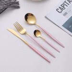 Acier inoxydable acier inoxydable portugais 24 pieces ensemble de dner ensemble dor cratif cuisine ...