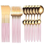 Acier inoxydable acier inoxydable portugais 24 pieces ensemble de dner dor cratif western steak couteau ...