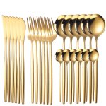 Acier inoxydable acier inoxydable portugais 24 pieces ensemble de dner or cratif cuisine occidentale ...