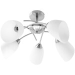 Activejet plafonnier classique a lustre suspendu nikita nickel 5xe27 pour le salon