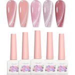 Adhere 5 pcs 12ml cat eye tremp� uv led gel vernis a ongles set, r�fl�chissant chatoyant oeil de chat, ...
