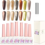 Adhere 7pcs 12ml cat eye tremp� uv led gel vernis a ongles, yeux de chat brillant r�fl�chissant, brillant ...