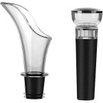 A�rateur de vin verseur et 1 bouchon a vide de vin en silicone anti - goutte bouchon a vide de vin r�utilisabl ...