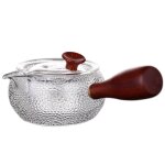 Af89 ¿ thire de style japonais, verre transparent, poigne en bois, thire, thire, caf, bouilloire, ...