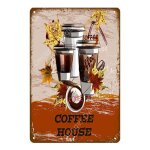 Affiche m�talique m�tallique vintage caf� glac� th�, moka expresso, plaque murale, plaque publicitaire ...