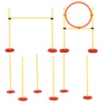 Agility sport pour chiens equipement complet haies, slalom + sac de transport jaune