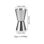 Agitateur a cocktail en acier inoxydable, tasse a mesurer, jigger, double shot, articles de bar, pour ...