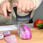 Aide a trancher les oignons, meilleur support pour couper les lgumes, outils de coupe, fourchette a ...