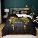 Ailes d'anges housse couette x + x taies d'oreiller xcm housse de couette fermeture ��clair microfibre ...