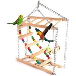 Aire de jeux pour oiseaux, pont suspendu en bois, echelle suspendue pour animaux de compagnie, balan�oire ...