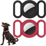 Airtag collier pour chien en silicone pour localisateur de suivi gps, housse de protection compatible ...