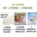 Al�se matelas + r�nove matelas + drap housse kit pour lit taille 140cm x 190cm