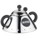 Alessi - 9097 b - sucrier avec cuillre en acier inoxydable - poignes et bouton en polyamide noire import ...