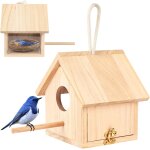 Alimentateur d'oiseaux suspendu en bois - maison d'oiseaux imperm�able pour l'ext�rieur, le jardin, les ...