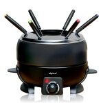 Alpina appareil  fondue electrique 800w caquelon fondue 2l - inclus 6 fourchettes en acier inoxydable ...