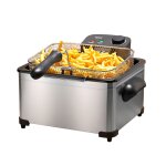 Alpina friteuse double 5 litres - thermostat rglable - 3 paniers amovibles - 2000w - 27, 5 x 21, 5 x ...