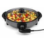 Alpina po�le electrique - casserole electrique avec thermostat et couvercle en verre - rev�tement antiadh�sif ...