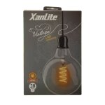 Ampoule filament led xanlite spiral�e globe d. 12, 5cm e27 4w blanc chaud