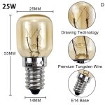 Ampoule haute temprature 220v, 15w, 25w, e14, rsistante a 300, pour four a micro - ondes, lampe vapeur ...
