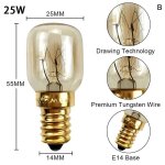 Ampoule haute temprature 220v, 15w, 25w, e14, rsistante a 300, pour four a micro - ondes, lampe vapeur ...