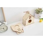 Analyste de nichoir en bois colors pour enfants, artisanat d'art, peinture a la main, culture av, accessoires ...