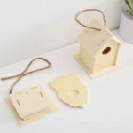 Analyste de nichoir en bois colors pour enfants, artisanat d'art, peinture a la main, culture av, accessoires ...
