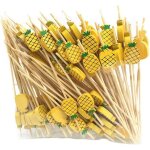 Ananas jaune - 12cm, 100 pièces, bâtonnets en bambou jetables pour la nourriture et les cocktails de ... Ananas jaune - 12cm, 100 pièces, bâtonnets en bambou jetables pour la nourriture et les cocktails de ...