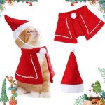 No�l pour animaux, cape de no�l avec chapeau de no�l rouge pour chat, vetement chien noel chapeau de ...