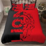 D animal lion housse de couette, hypoallerg��nique, microfibre / personnes parures de lit avec fermeture ...