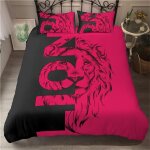D animal lion housse de couette, hypoallerg��nique, microfibre / personnes parures de lit avec fermeture ...