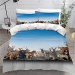 Animaux sauvages housse de couette x imprim�� d for��t parure de lit personnes ado fille enfants microfibre ...