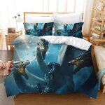 Anime monster parure de lit en microfibre avec taie d'oreiller pour fille et enfant impression num��rique ...