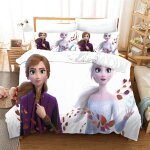 Anna & elsa parure de lit et taie d'oreiller en microfibre impression num��rique d la reine des neiges ...