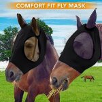 Anti - mouche maille equine masque confort ajustement mouche masque prot�ge yeux et oreilles chevaux ...