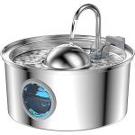 Aonboy - fontaine a eau pour chat - 3. 2l - fenetre transparent - inox
