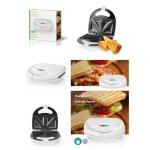 Appareil  croque monsieur 800w anti adhsif blanc grille antiadhrente design