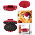 Appareil  gaufres rouge en forme de coeur 10 pices par fourne antiadhsif poigne thermorsistante ...