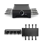 Appareil raclette - grill - plancha 1300w 8 personnes 8 po�lons + 8 raclettes hq