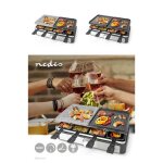Appareil raclette - grill - plancha - pierre de cuisson, 1400 w, inclus : 8 polons, noire / argent cadeau ...