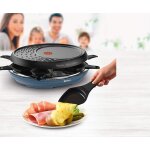 Appareil a raclette multifonctions 3 en 1 pour 8 personnes 1050w noir bleu Appareil a raclette multifonctions 3 en 1 pour 8 personnes 1050w noir bleu
