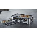 Appareil a raclette multifonctions 3 en 1 pour 8 personnes 1500w noir gris